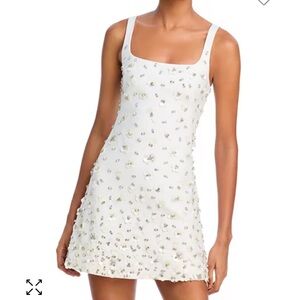 SIMKHAI Ziva Embellished White Mini Dress 0